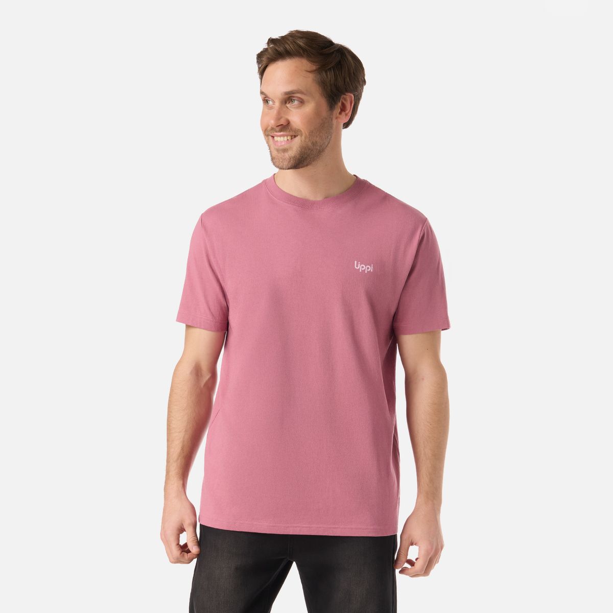 LIPPI - Polera Hombre Ulmo T-Shirt Rosa Oscuro Lippi