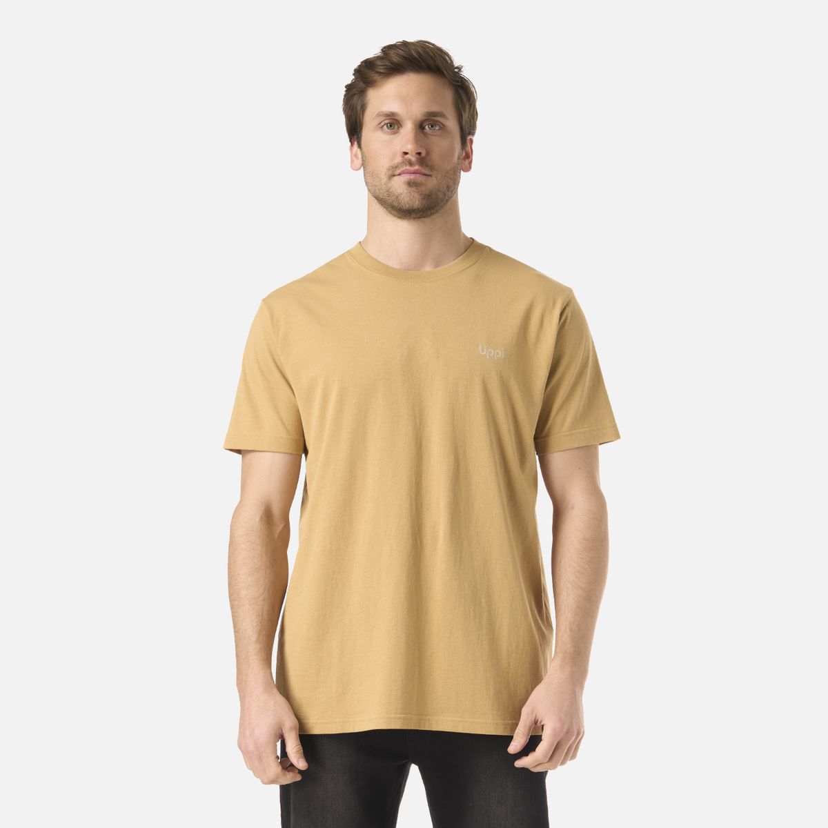 LIPPI - Polera Hombre Logo Lippi Back Print T-Shirt Camel Lippi