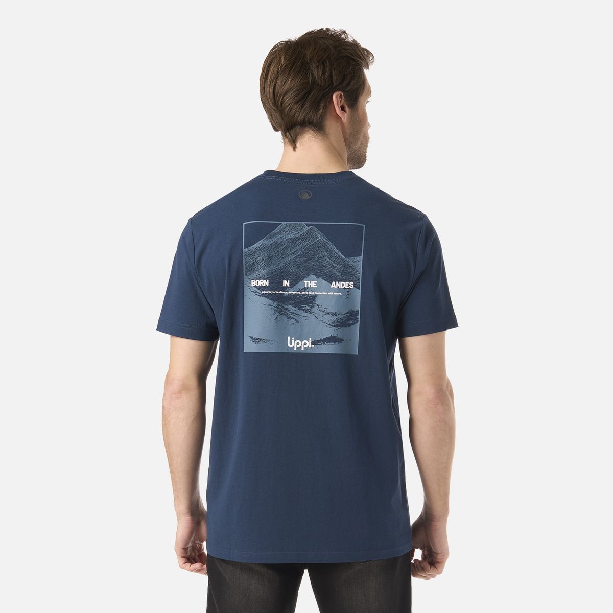 LIPPI - Polera Hombre Logo Lippi Back Print T-Shirt Azul Marino Lippi