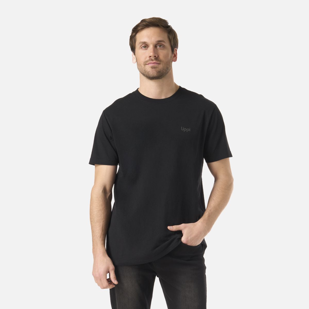 LIPPI - Polera Hombre Logo Lippi Back Print T-Shirt Negro Lippi
