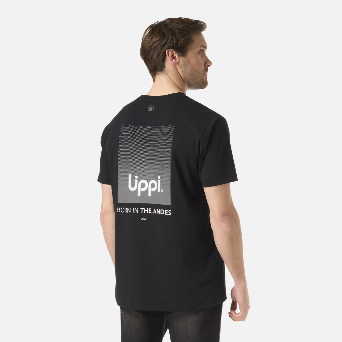 LIPPI - Polera Hombre Logo Lippi Back Print T-Shirt Negro Lippi