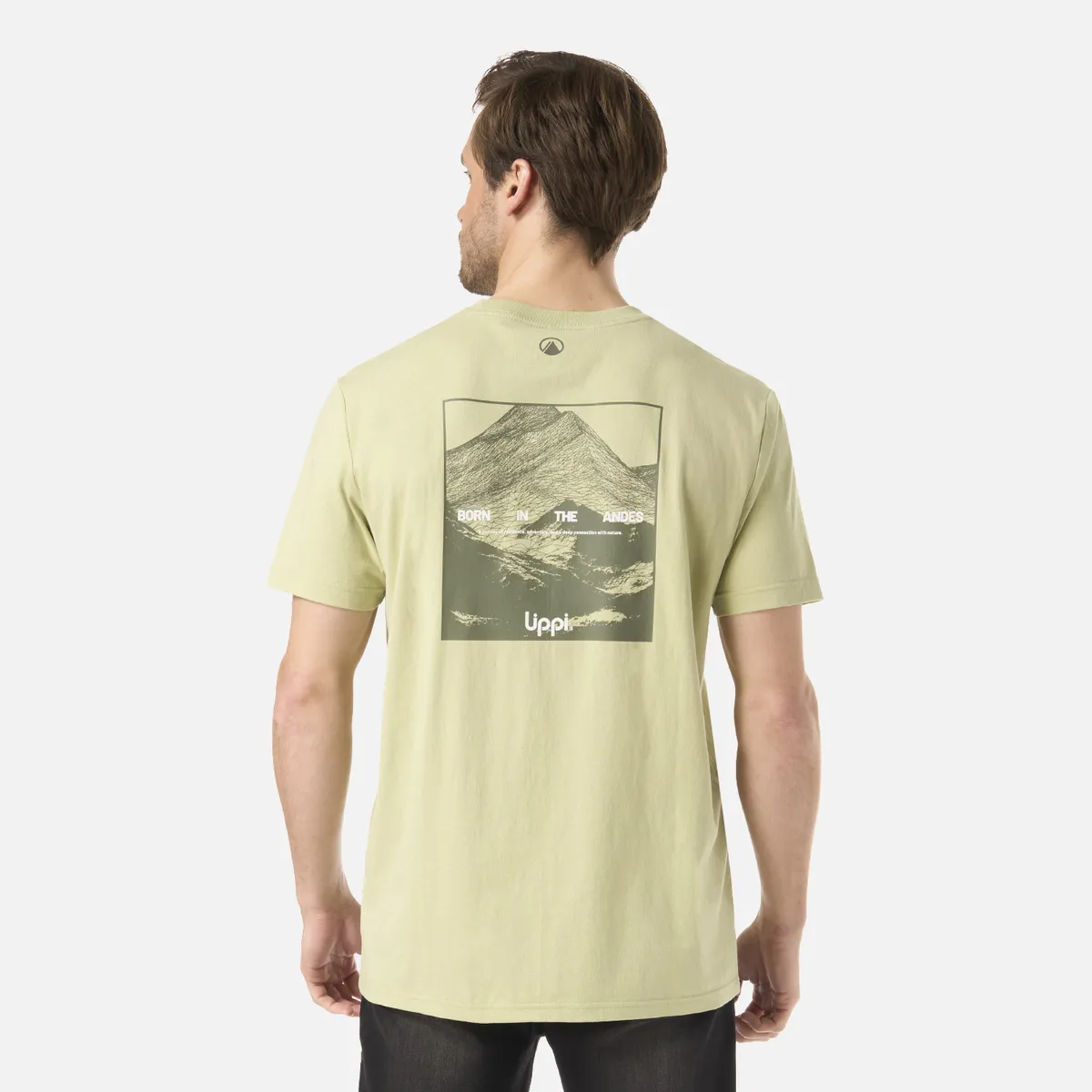 LIPPI - Polera Hombre Logo Lippi Back Print T-Shirt Verde Manzana Lippi