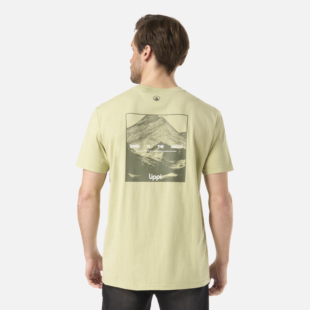 LIPPI - Polera Hombre Logo Lippi Back Print T-Shirt Verde Manzana Lippi