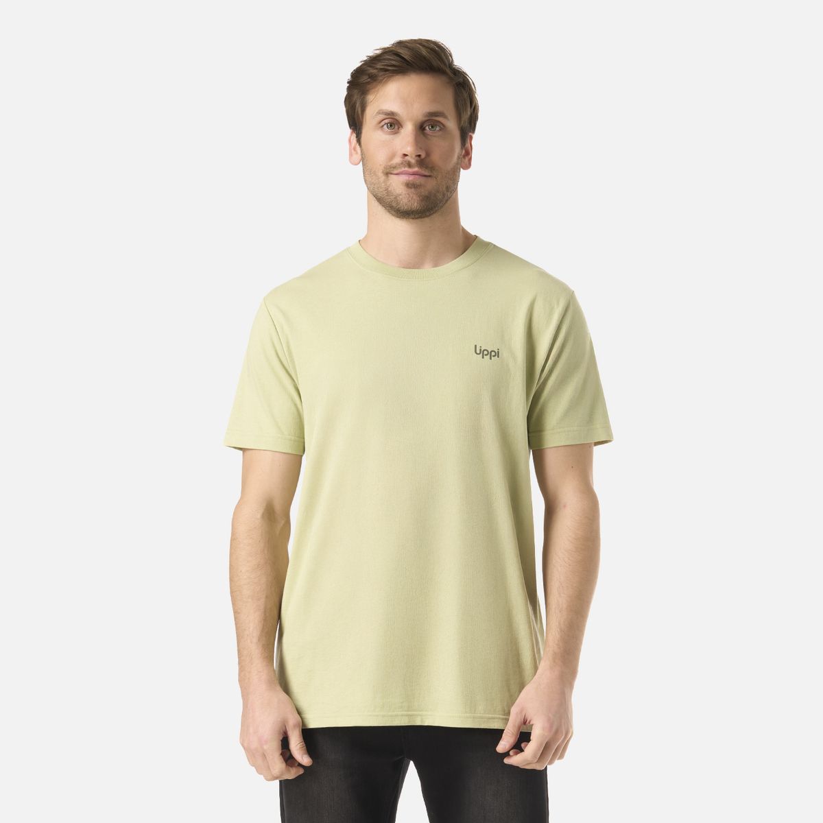 LIPPI - Polera Hombre Logo Lippi Back Print T-Shirt Verde Manzana Lippi