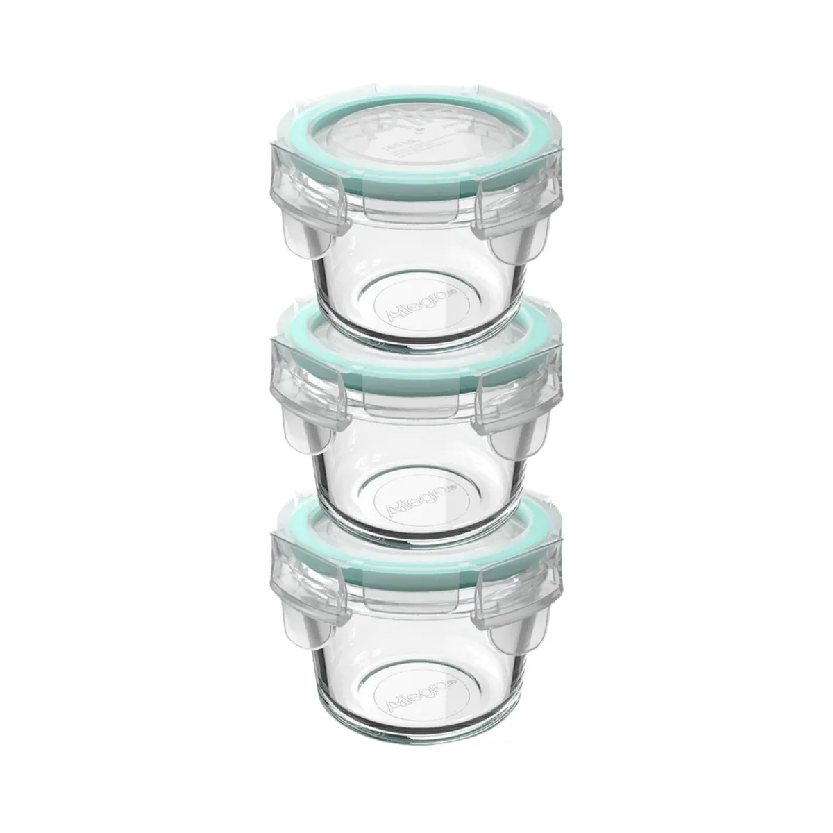 ALLEGRA - Set 3 Contenedores Hermeticos Allegra Vidrio 165mL Redondo