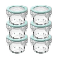 Set 6 Contenedores Hermeticos Vidrio 165mL Redondo