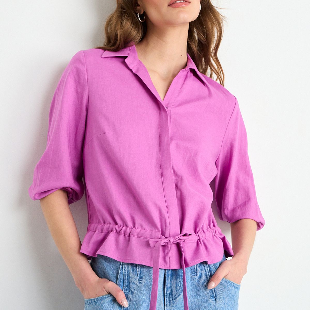 IO - Blusa Lisa Mujer Fucsia Io