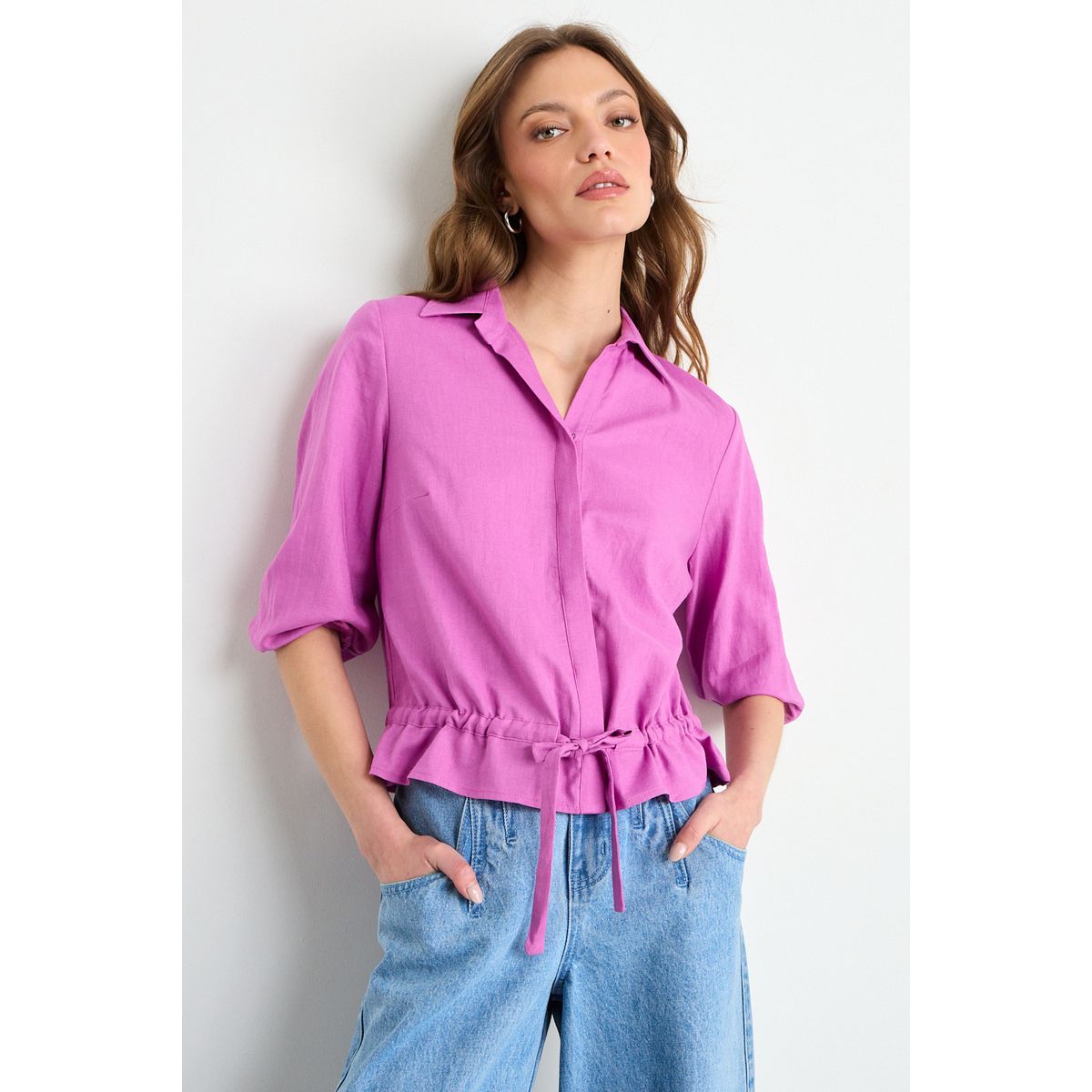 IO - Blusa Lisa Mujer Fucsia Io