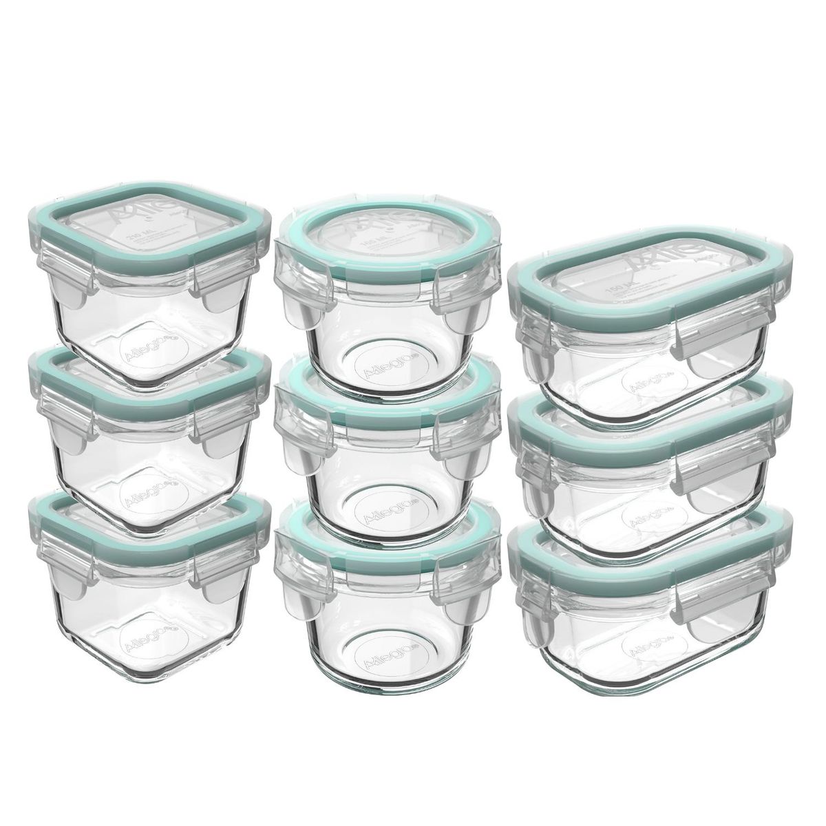 ALLEGRA - Set 9 Contenedores Hermeticos Allegra Recipiente De Vidrio