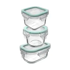 ALLEGRA - Set 3 Contenedores Hermeticos Recipiente De Vidrio