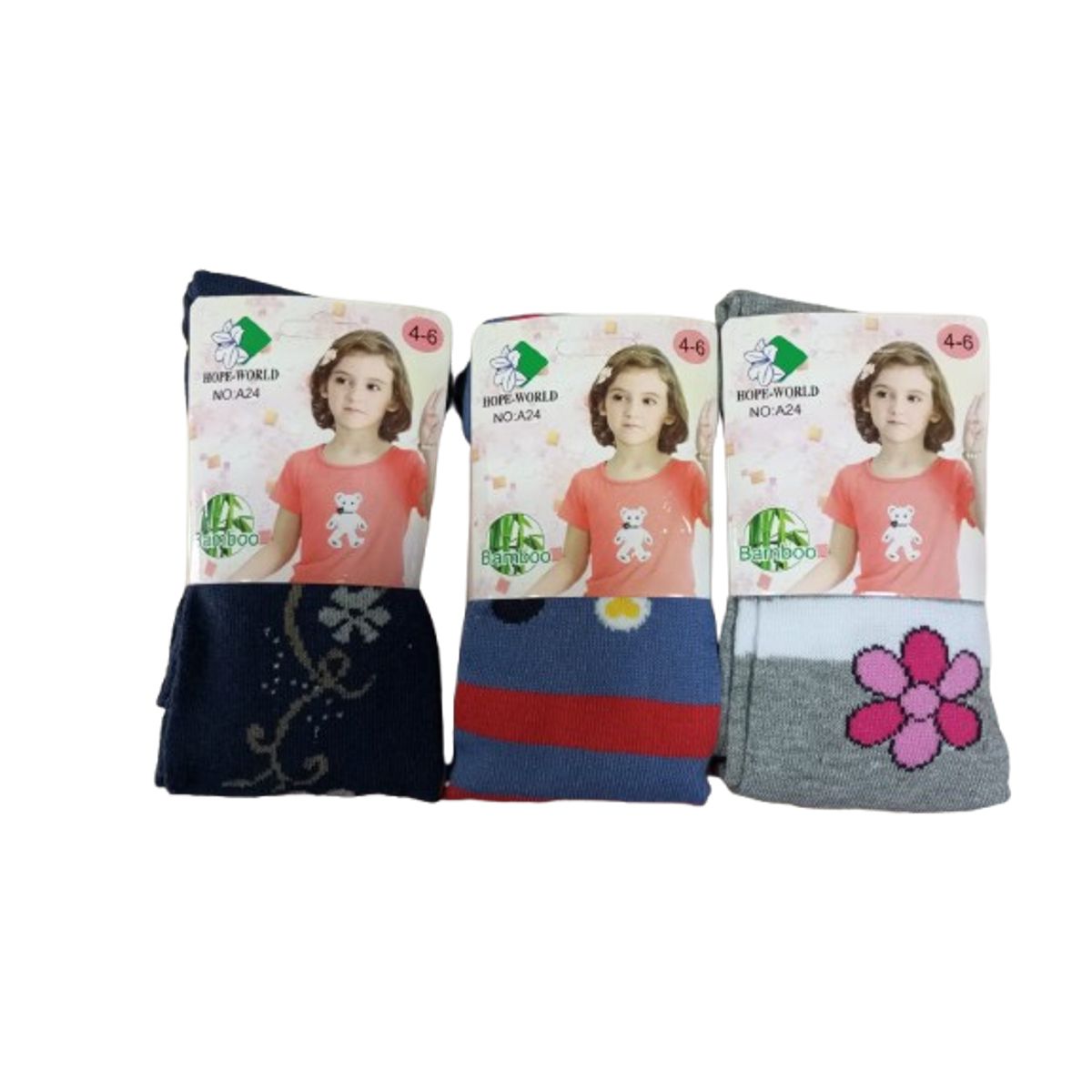 GENERICO - Pack 3 pantys para niña talla 4 a 6 años