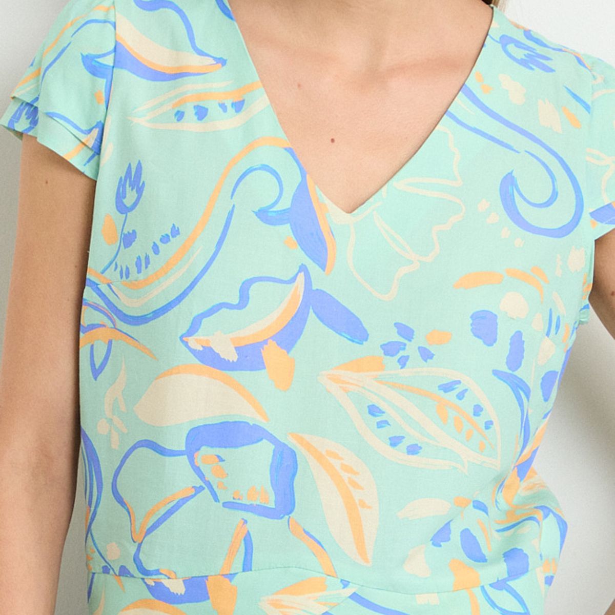 IO - Blusas Manga Corta Mujer Verde Io