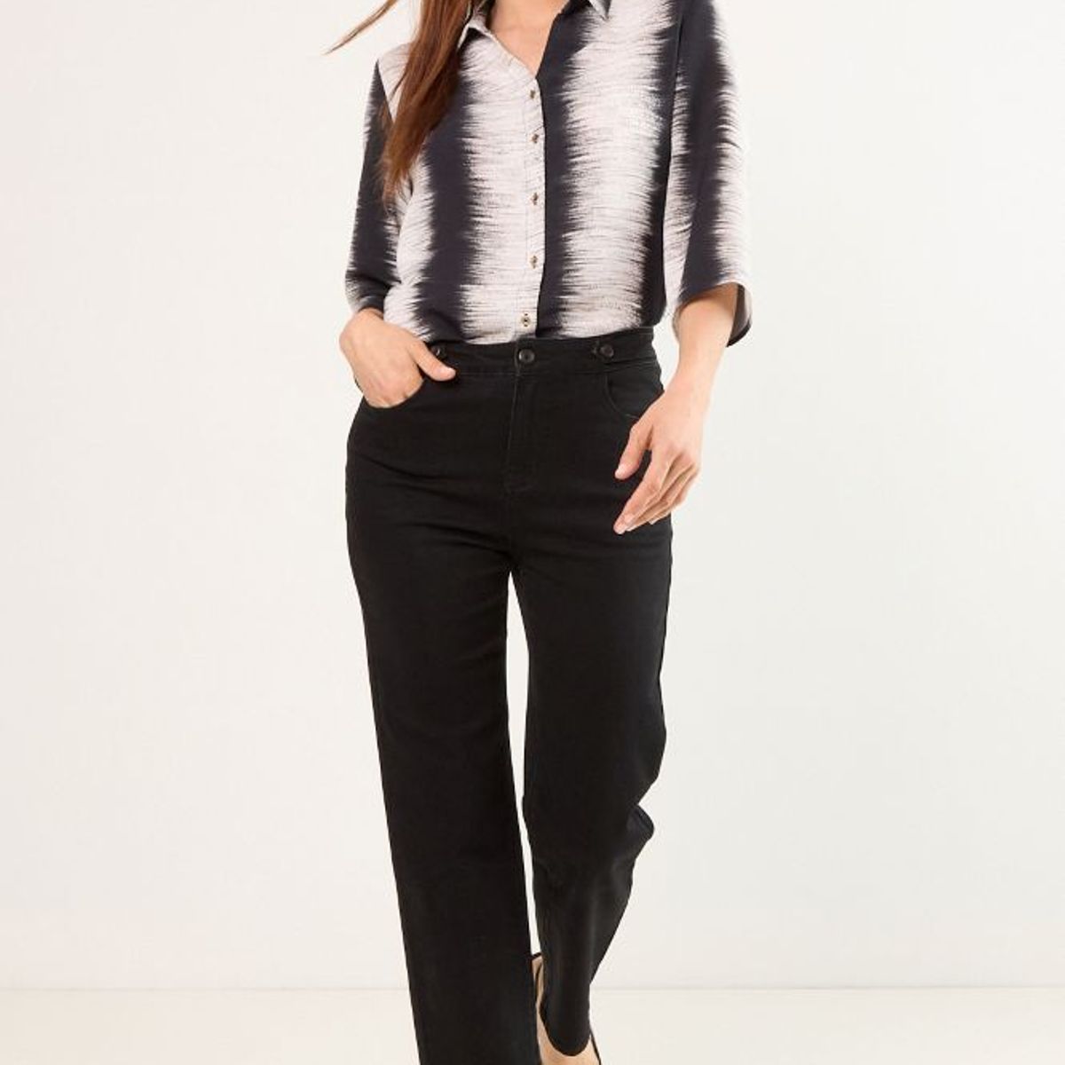 MA GRIFFE - Jeans Liso Recto Mujer Negro Magriffe