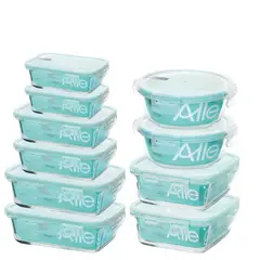 ALLEGRA - Set 10 Contenedores Recipiente Hermeticos Vidrio