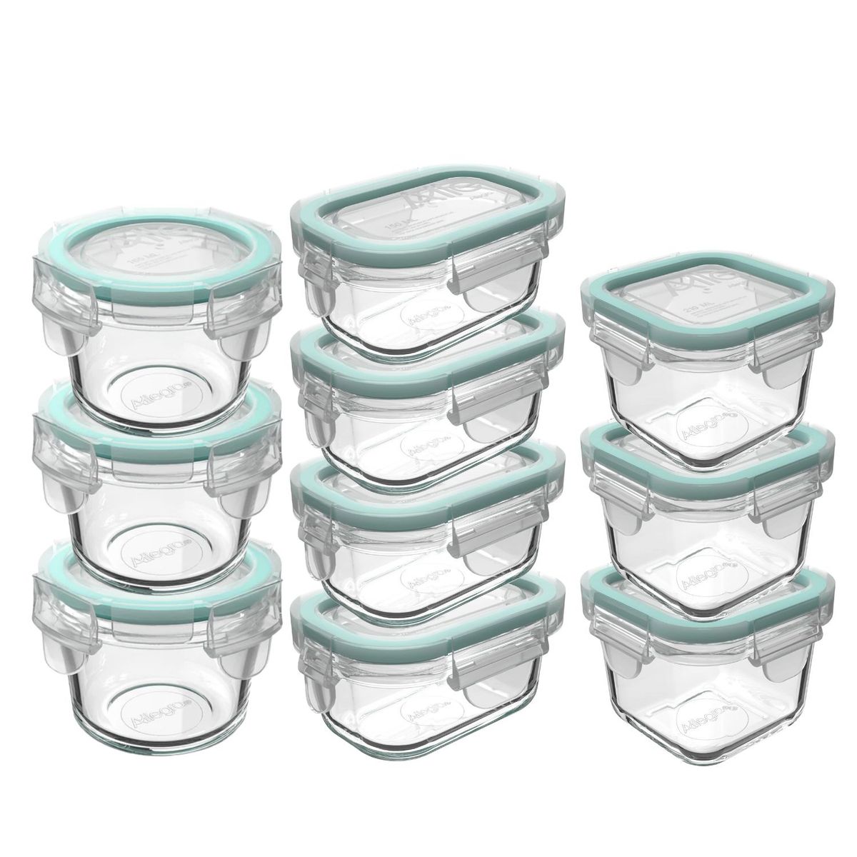 ALLEGRA - Set 10 Contenedores Hermeticos Allegra Recipiente Vidrio