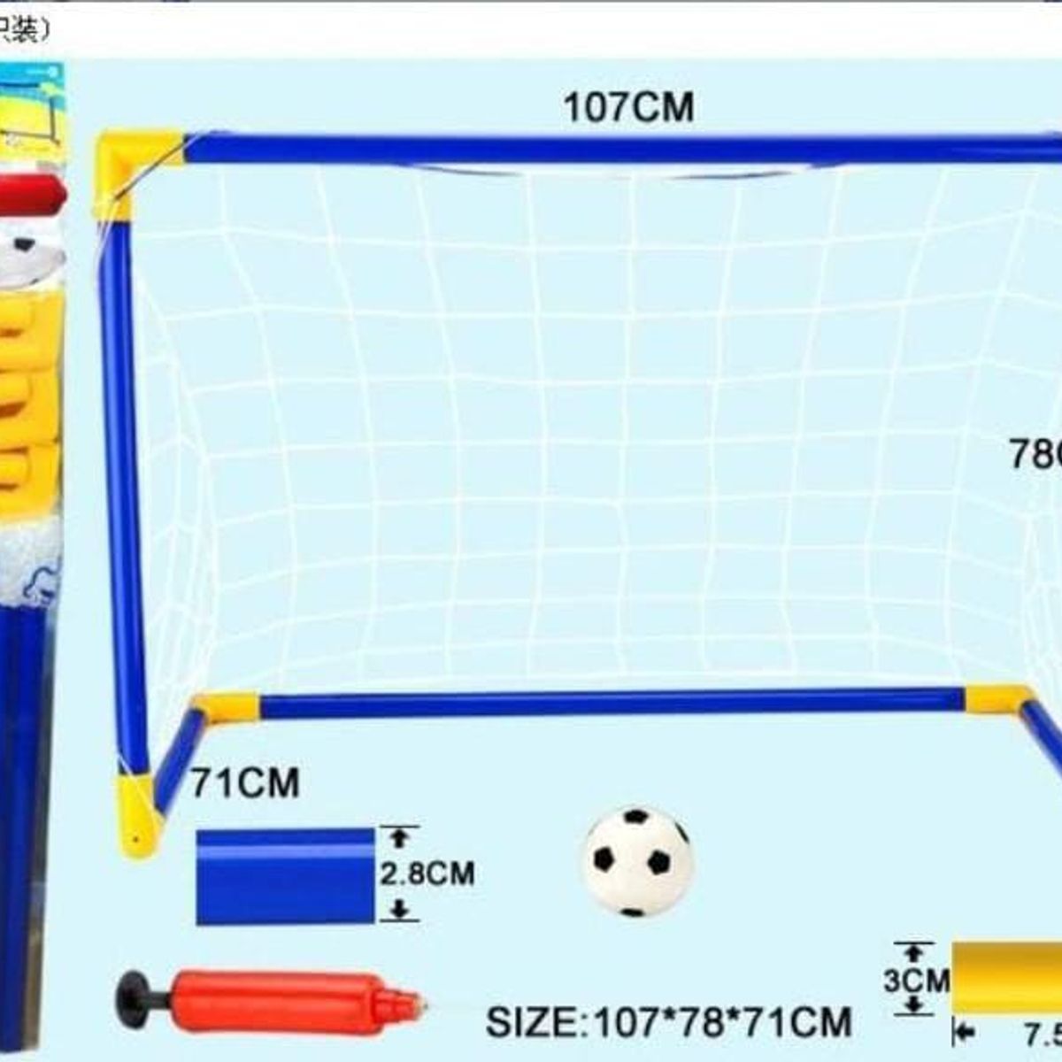 GENERICO - Mini Arco de Fútbol Infantil con Pelota y Bomba de Aire