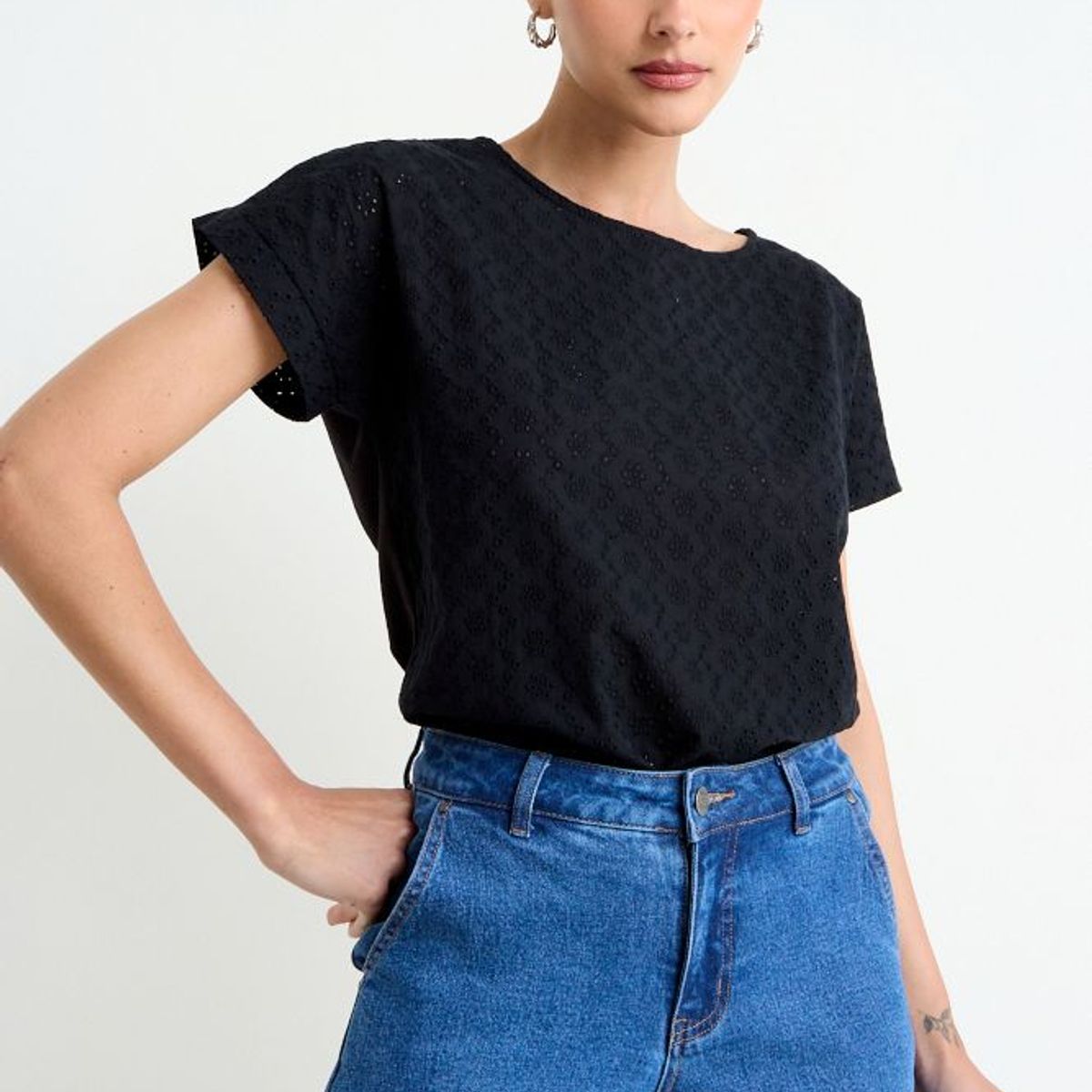 ASH - Polera Lisa Mujer Negro Ash