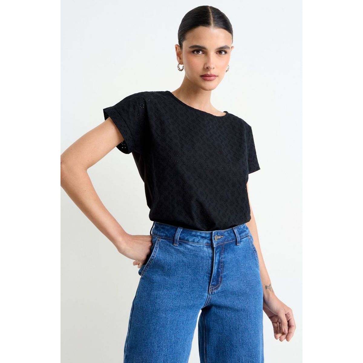 ASH - Polera Lisa Mujer Negro Ash