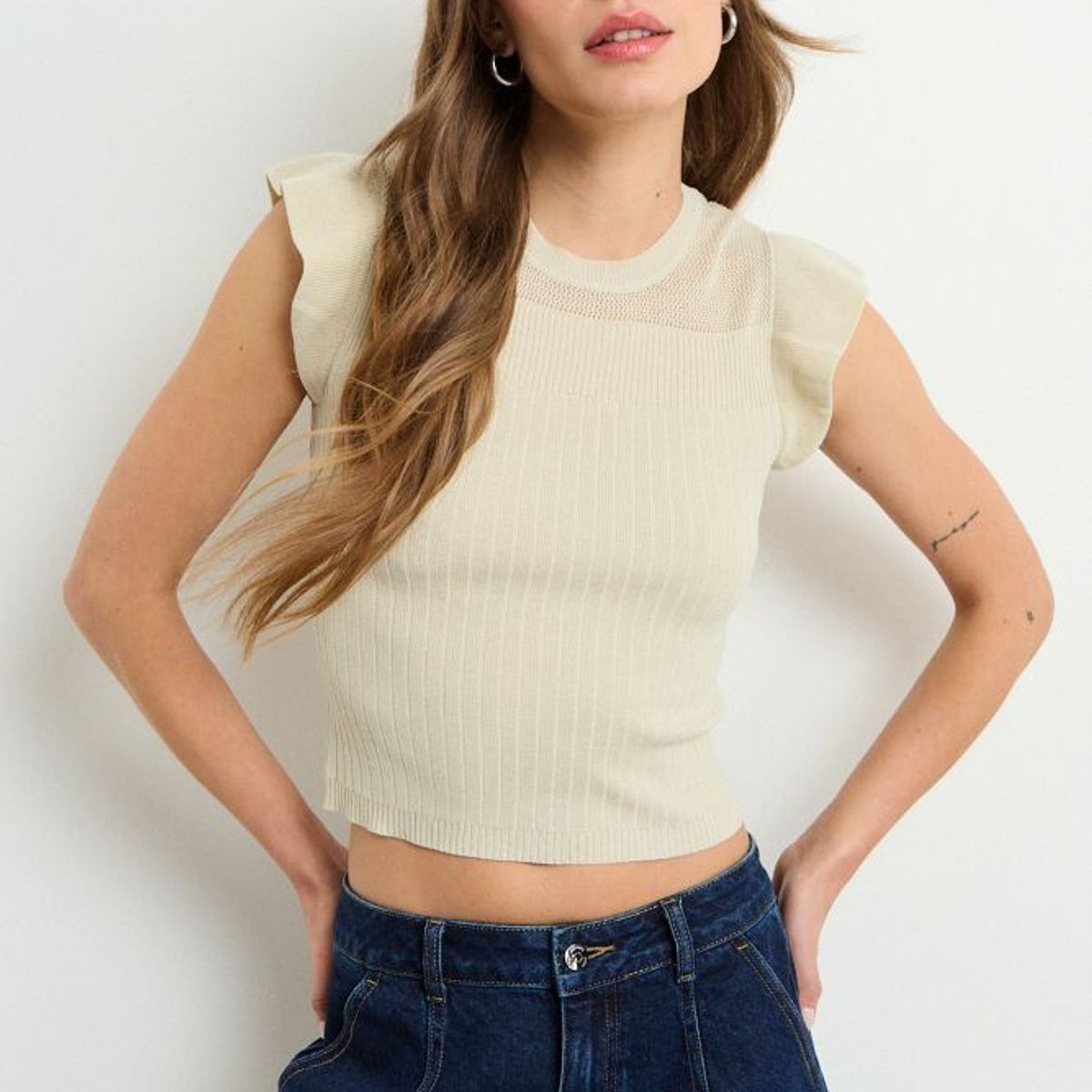 IO - Polera Tejida Mujer Crudo Io