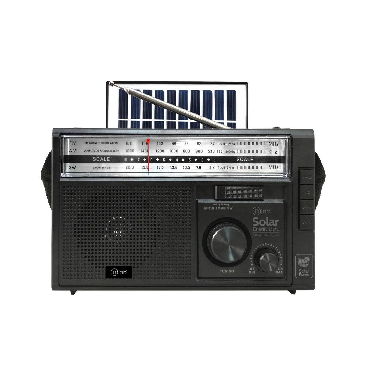 MLAB - Radio Retro Recargable Bluetooth Solar Mlab 9472