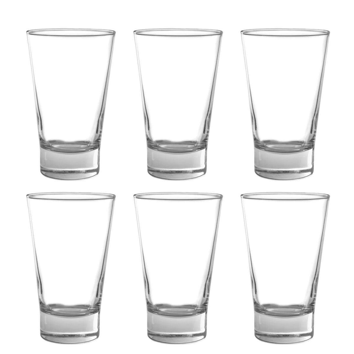 CRISTAR - Set 6 Vasos Altos De Vidrio 394mL Modelo London Jugo Agua
