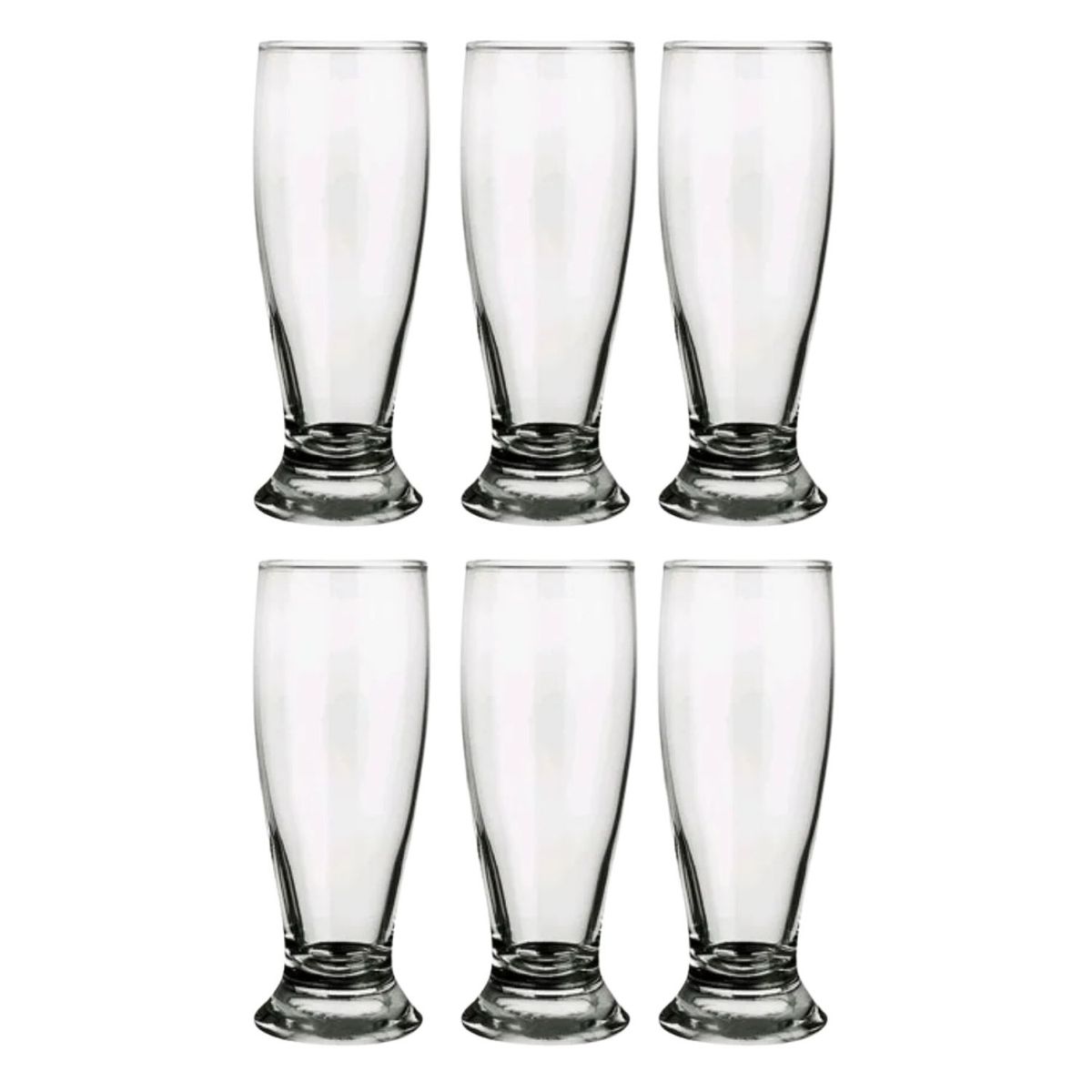 NADIR - Set 6 Vasos Cerveceros Munich de 300mL Vidrio Cocina Nadir