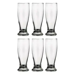 NADIR - Set 6 Vasos Cerveceros Munich de 300mL Vidrio Cocina