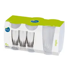 NADIR - Set 6 Vasos Altos Vegas 330mL Cocina Cristaleria