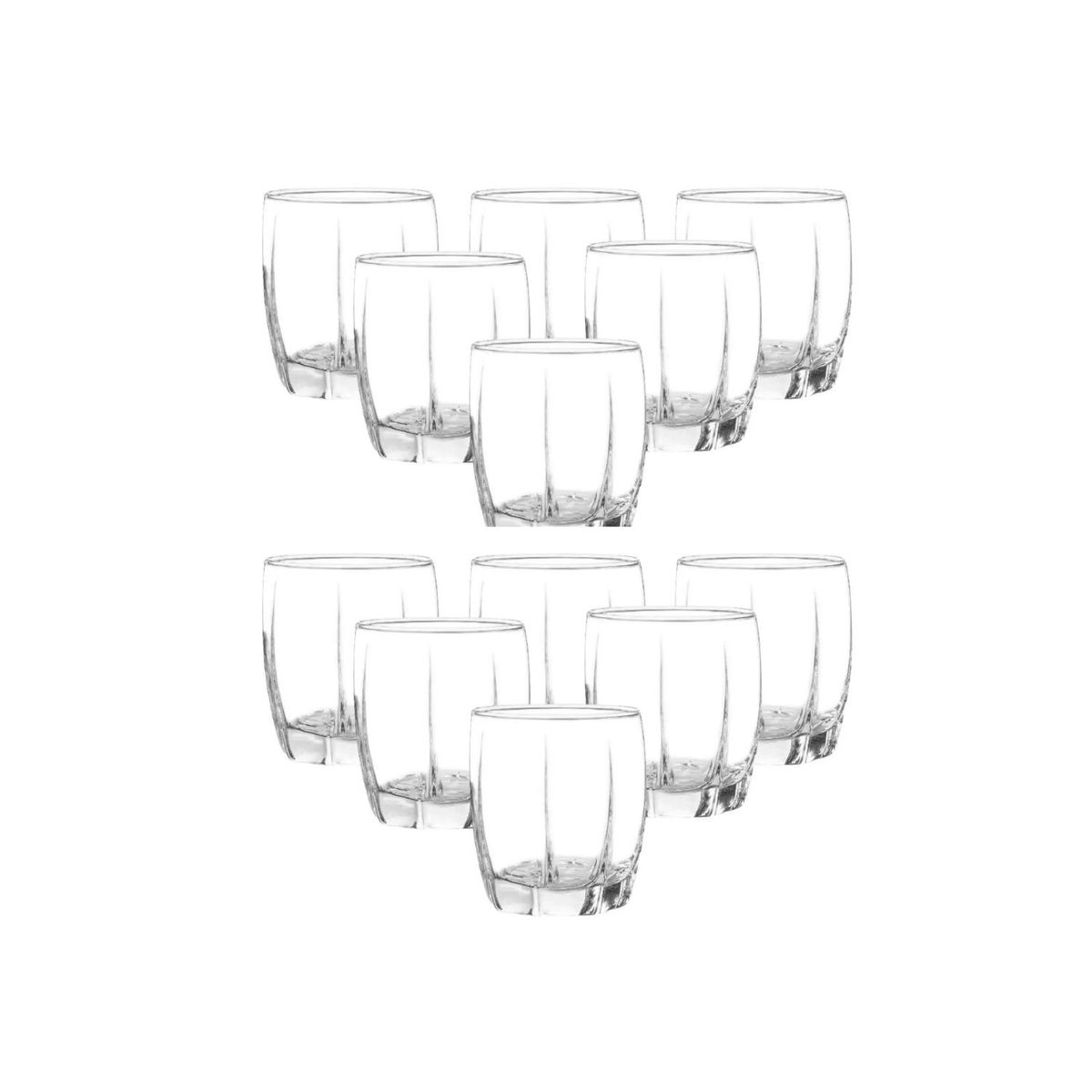 CRISTAR - Set 12 Vasos Amadeus Rocks Bajos 353mL Menaje Cocina Cristar