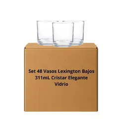 CRISTAR - Set 48 Vasos Lexington Bajos 311mL Elegante Vidrio