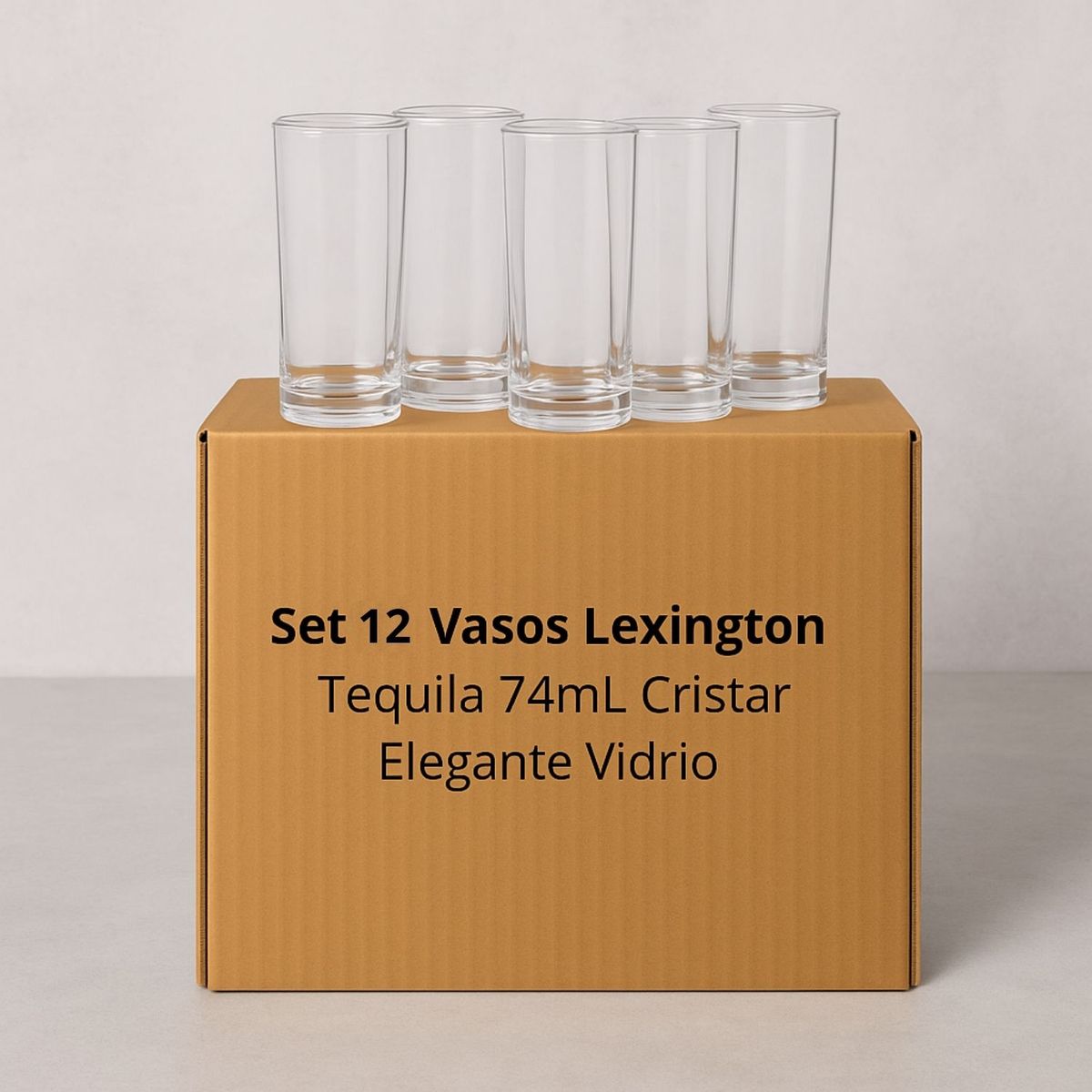 CRISTAR - Set 12 Vasos Lexington Tequila 74mL Cristar Elegante Vidrio