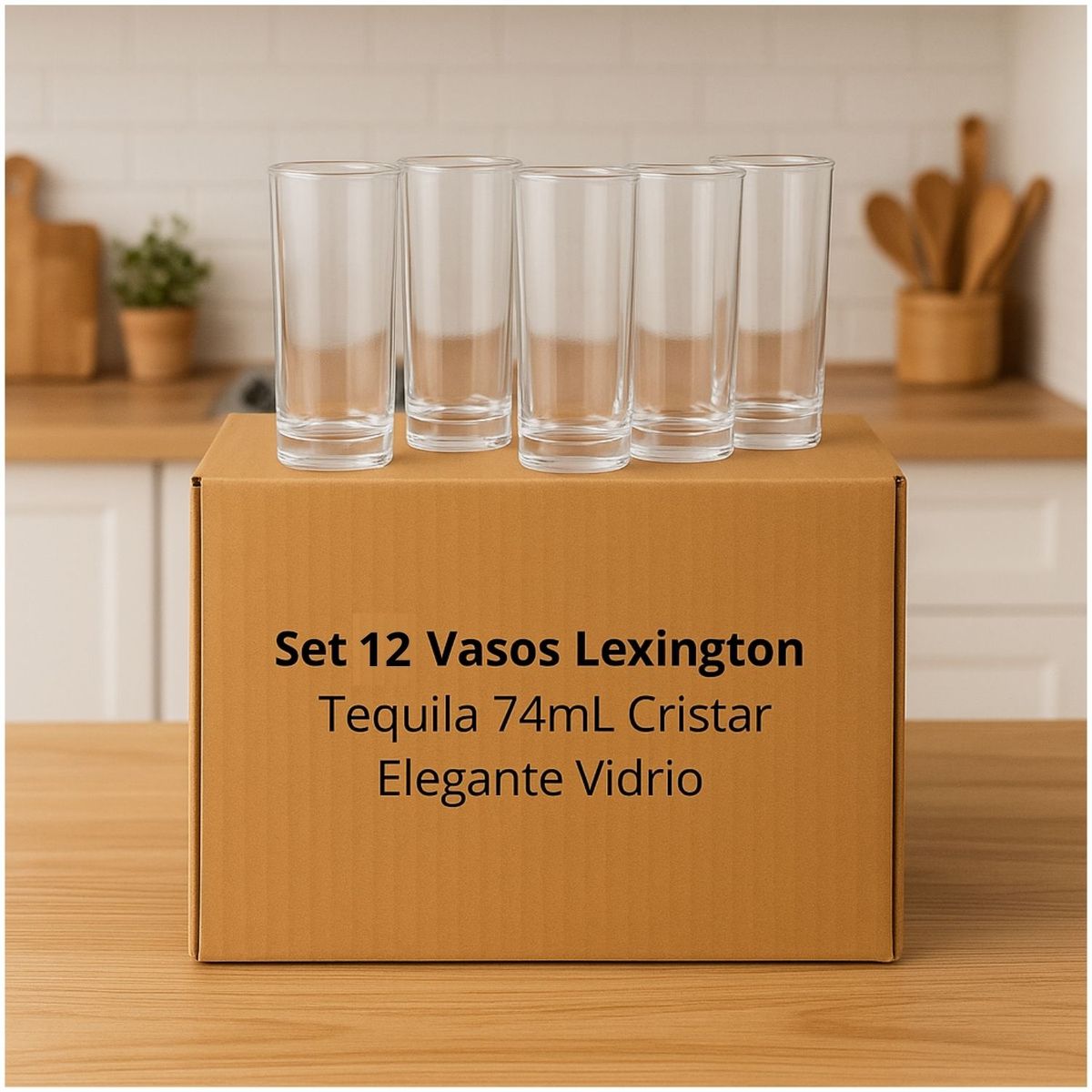 CRISTAR - Set 12 Vasos Lexington Tequila 74mL Cristar Elegante Vidrio