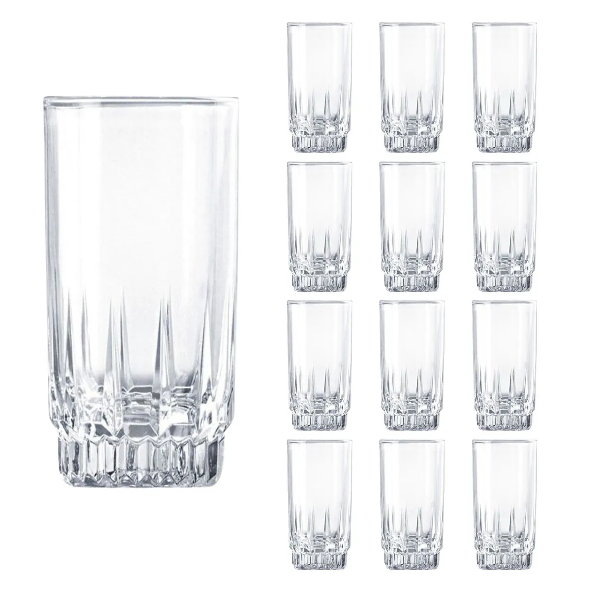 CRISTAR - Set 12 Vasos Altos Whisky Cristar Prisma Rocks 335mL