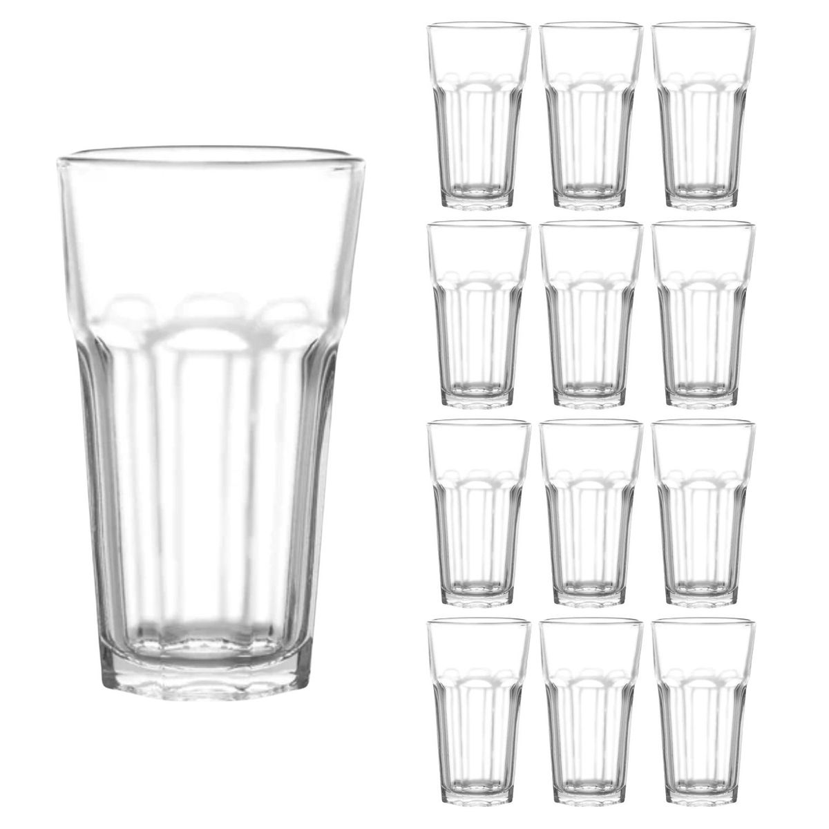 CRISTAR - Set 12 Vasos Cooler Modelo Lisboa Tragos 468mL Tragos Agua