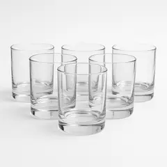 CRISTAR - Set 6 Vasos Bajos Manhatan Jugo Whisky Bebidas 340mL