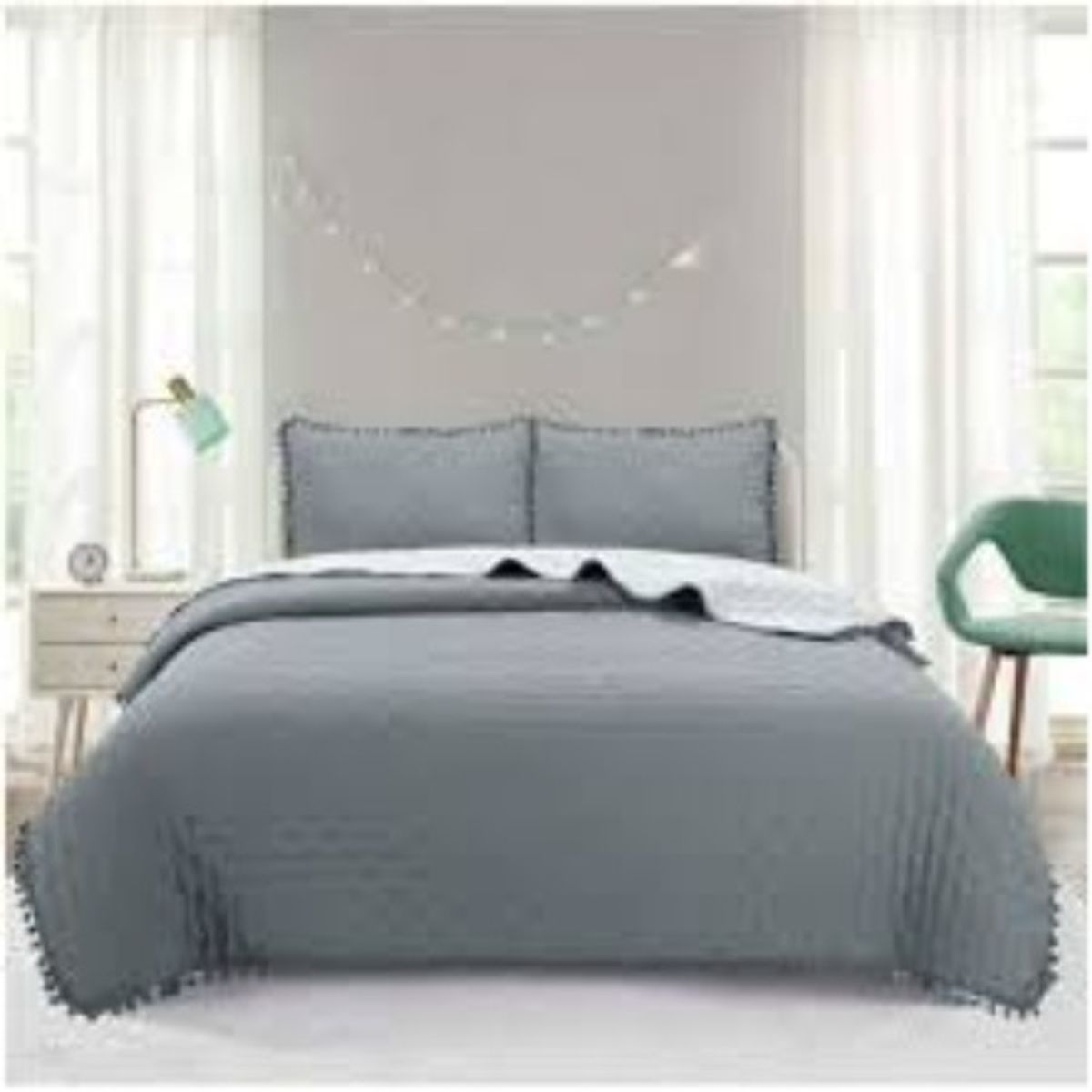 TODOHOGAR SANTIAGO DE CHILE - Cubrecamas Algodón con pom pom king