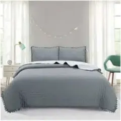 TODOHOGAR SANTIAGO DE CHILE - Cubrecamas Algodón con pom pom king