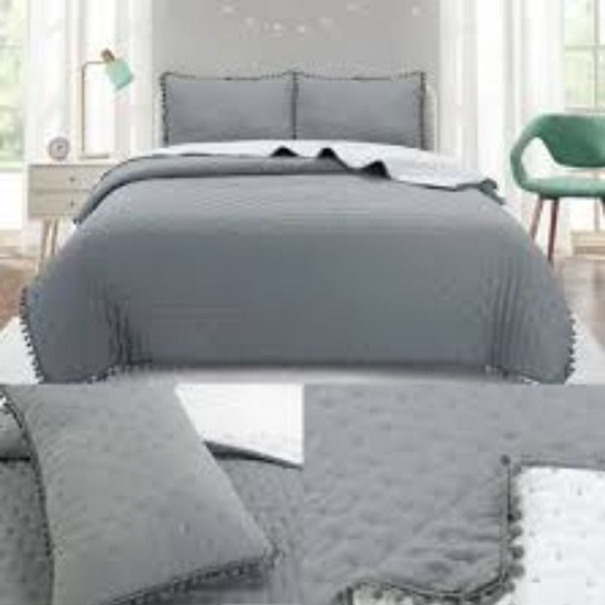 TODOHOGAR SANTIAGO DE CHILE - Cubrecamas Algodón con pom pom king