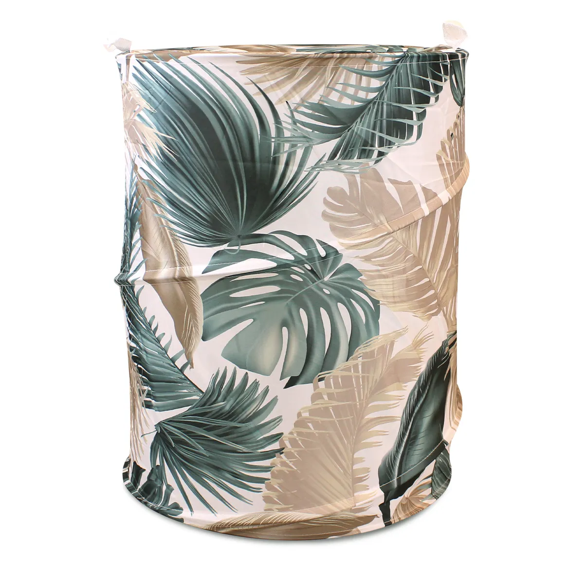 NAUTICA - Cesto canasto para ropa plegable Nautica 42x55cm hojas tropicales