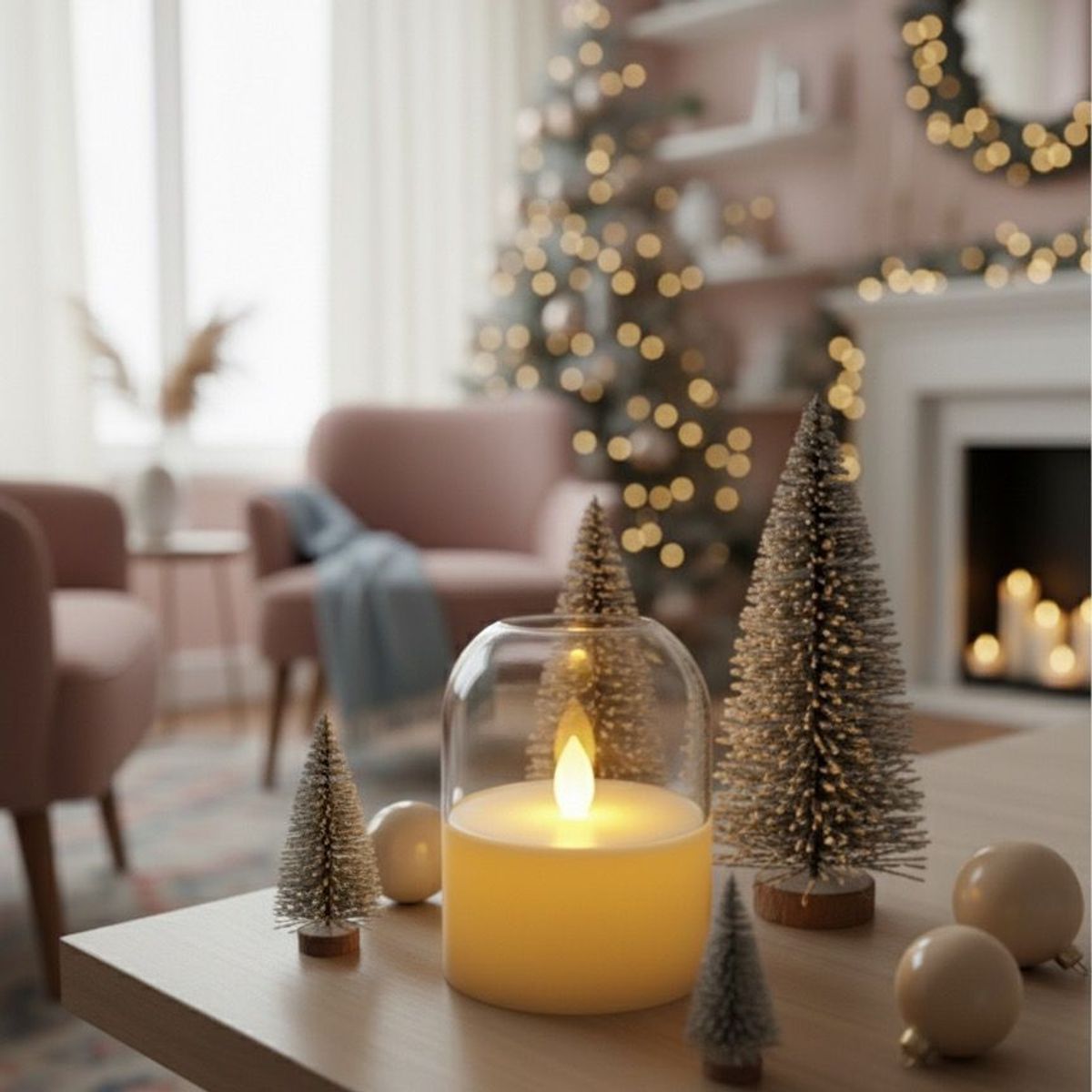 WAKESHOME - Vela Led De Navidad Sin Llama Lampara Decorativa Pilas