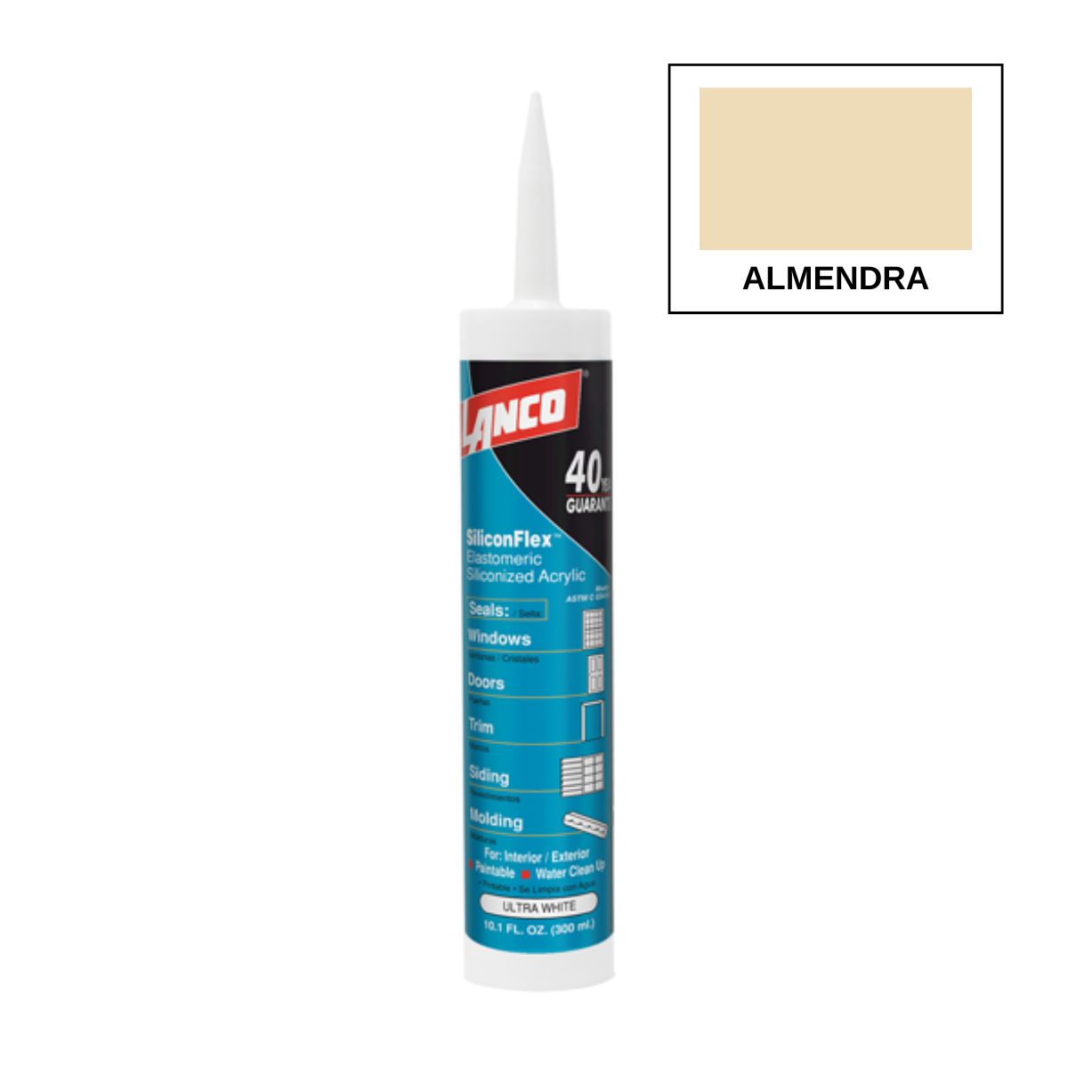 LANCO - Silicona Sellador Acrílico Almendra Siliconflex 300ml