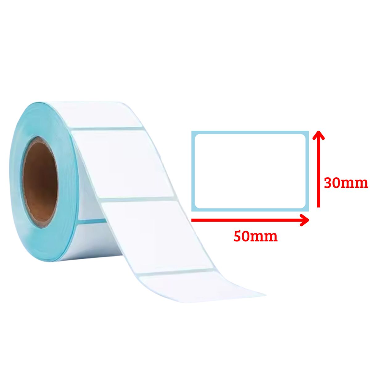 GENERICO - 10 Rollos Etiquetas Térmicas Autoadhesiva 50x30. 500 Unidades/Rollo