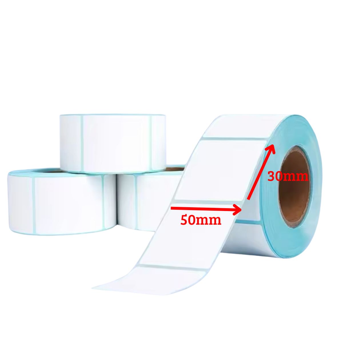 GENERICO - 10 Rollos Etiquetas Térmicas Autoadhesiva 50x30. 500 Unidades/Rollo