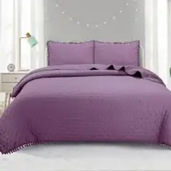 TODOHOGAR SANTIAGO DE CHILE - Cubrecamas Algodón con pom pom 2 plazas