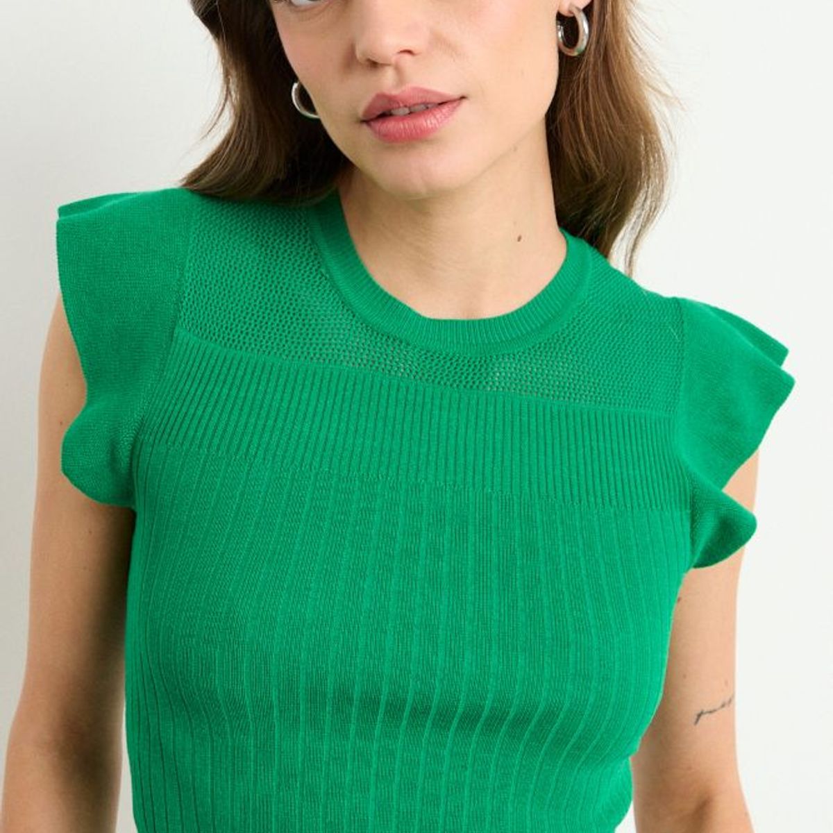 IO - Polera Tejida Mujer Verde Oliva Io