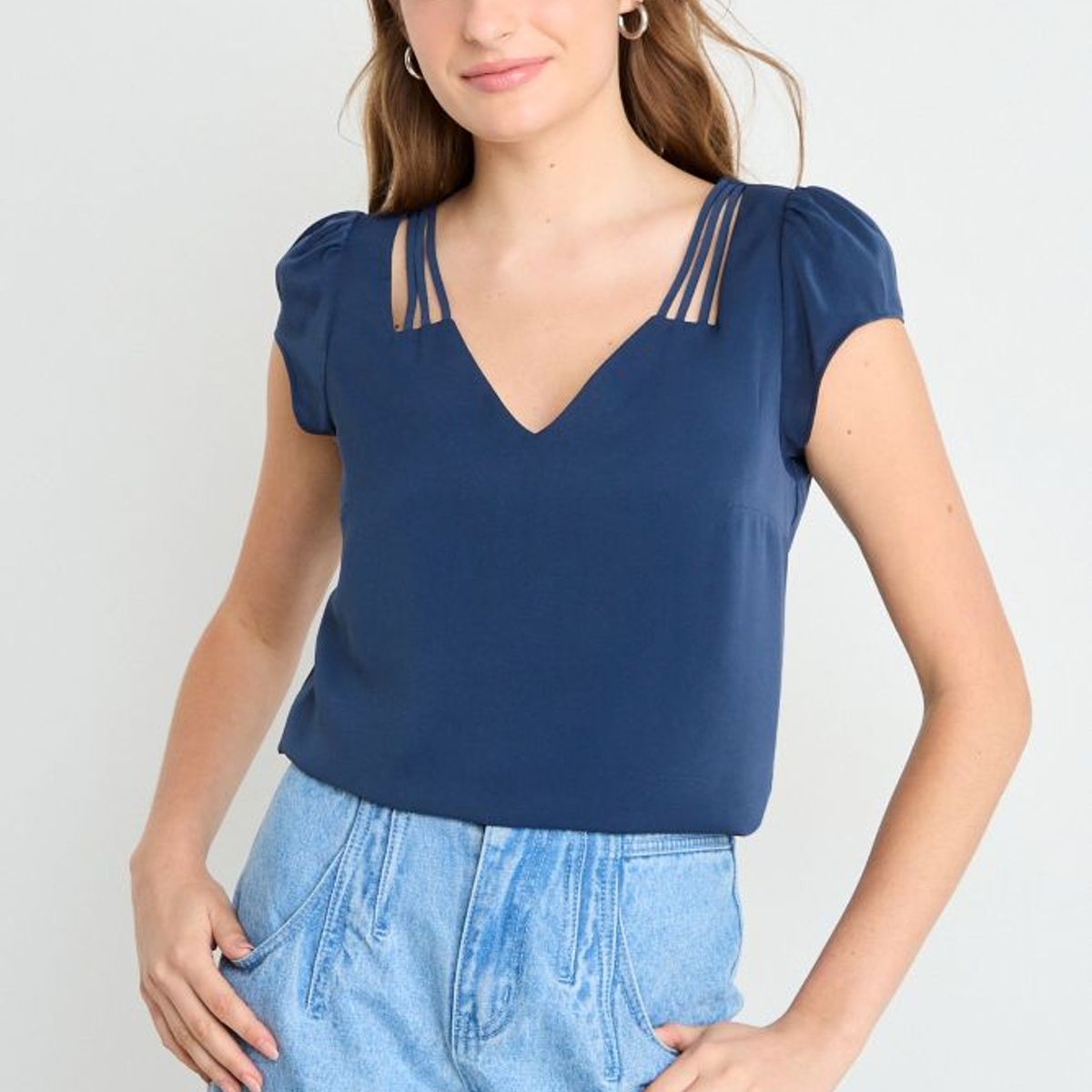 IO - Blusa Lisa Mujer Azul Io