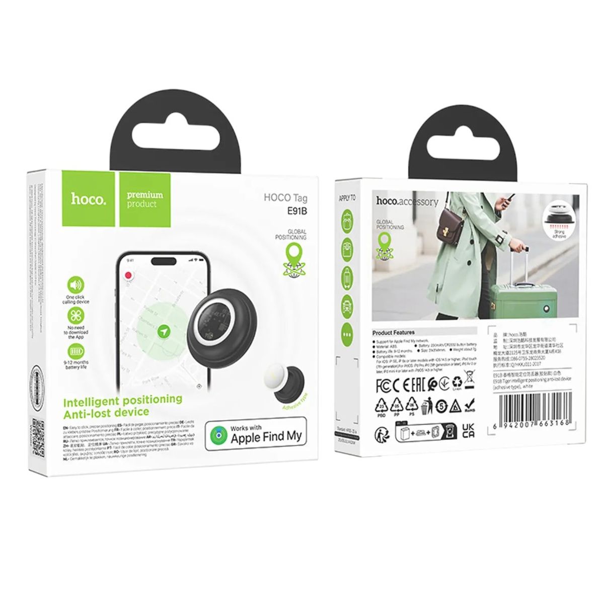 HOCO - Localizador GPS Compatible con Apple Find My Hoco E91 Tiger