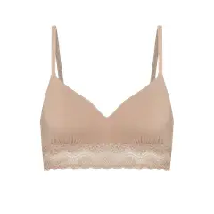 HOPE - SOSTÉN TRIÁNGULO CON COPA DE MODAL Y DETALLE DE ENCAJE - Color Beige