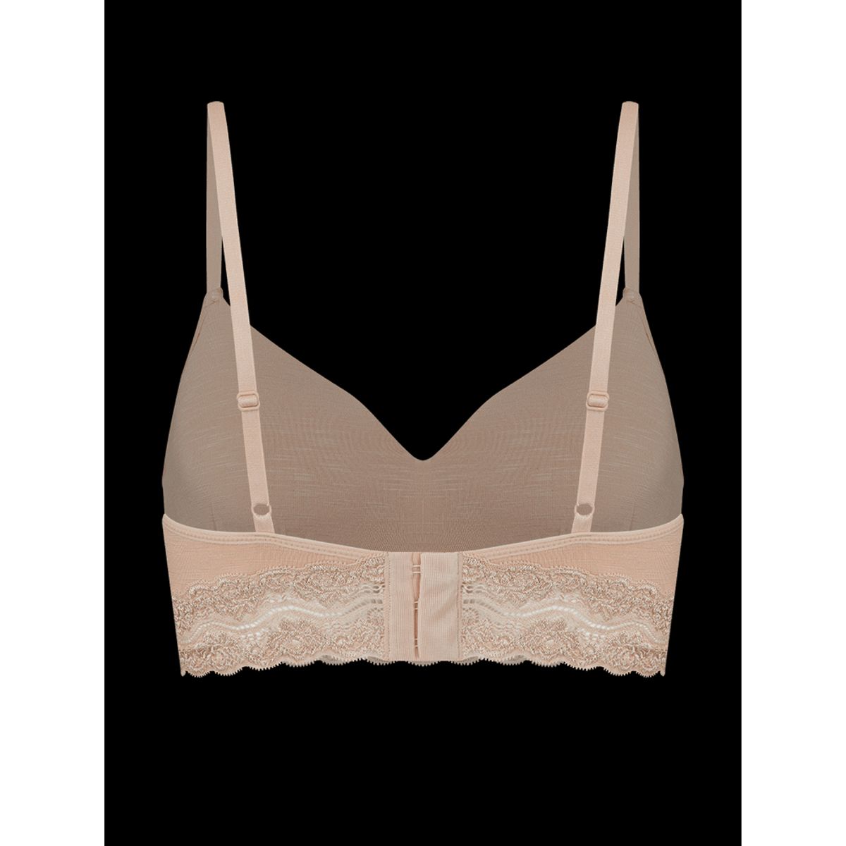 HOPE - SOSTÉN TRIÁNGULO CON COPA DE MODAL Y DETALLE DE ENCAJE - Color Beige