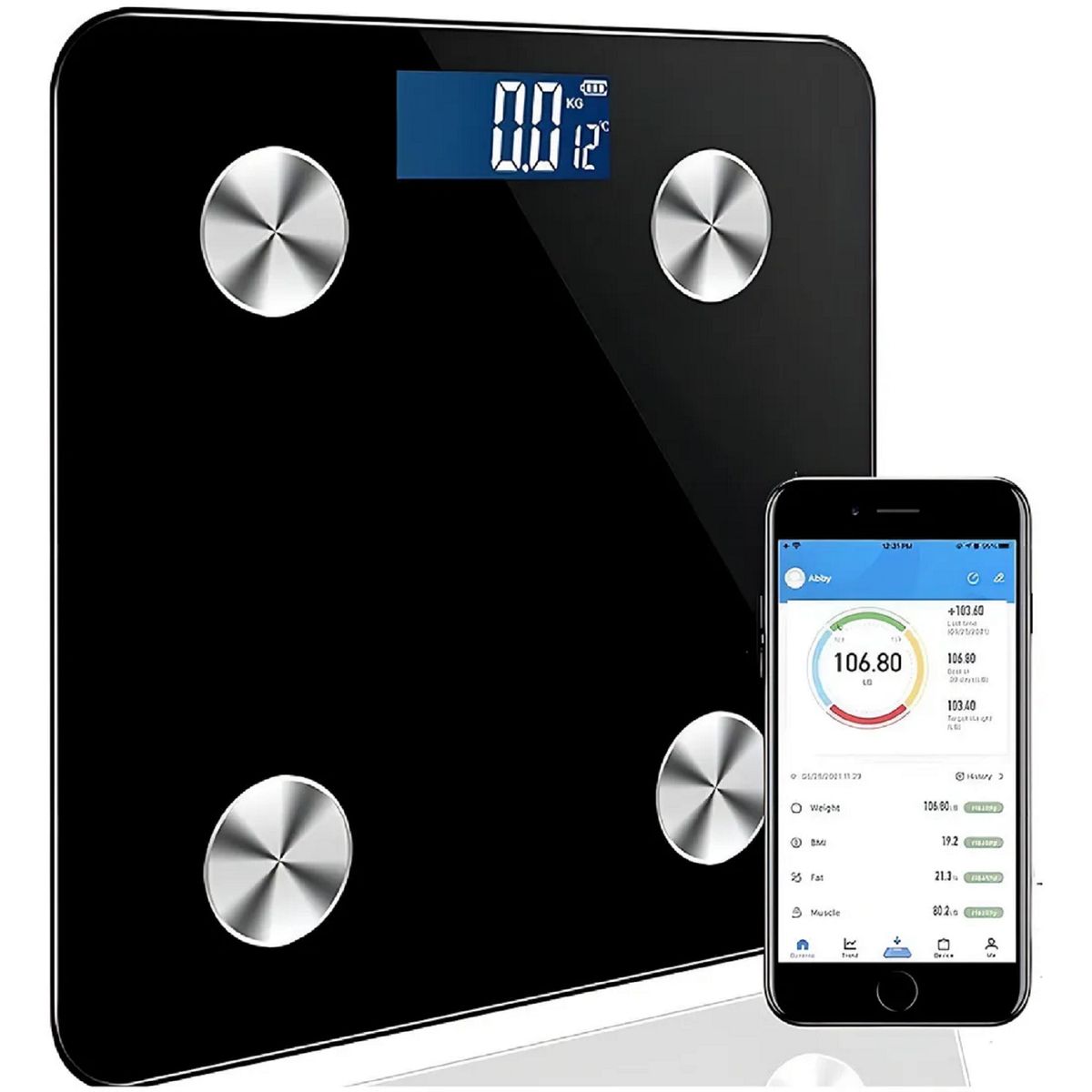 GENERICO - Báscula Bluetooth Inteligente Para Medir Grasa Corporal